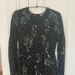Ganni Black Rometty Georgette Smock Dress size 34
